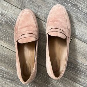 Clarks Blush Suede Loafers